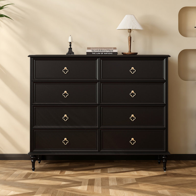 Black Solid Wood Rectangular Dressers & Chests