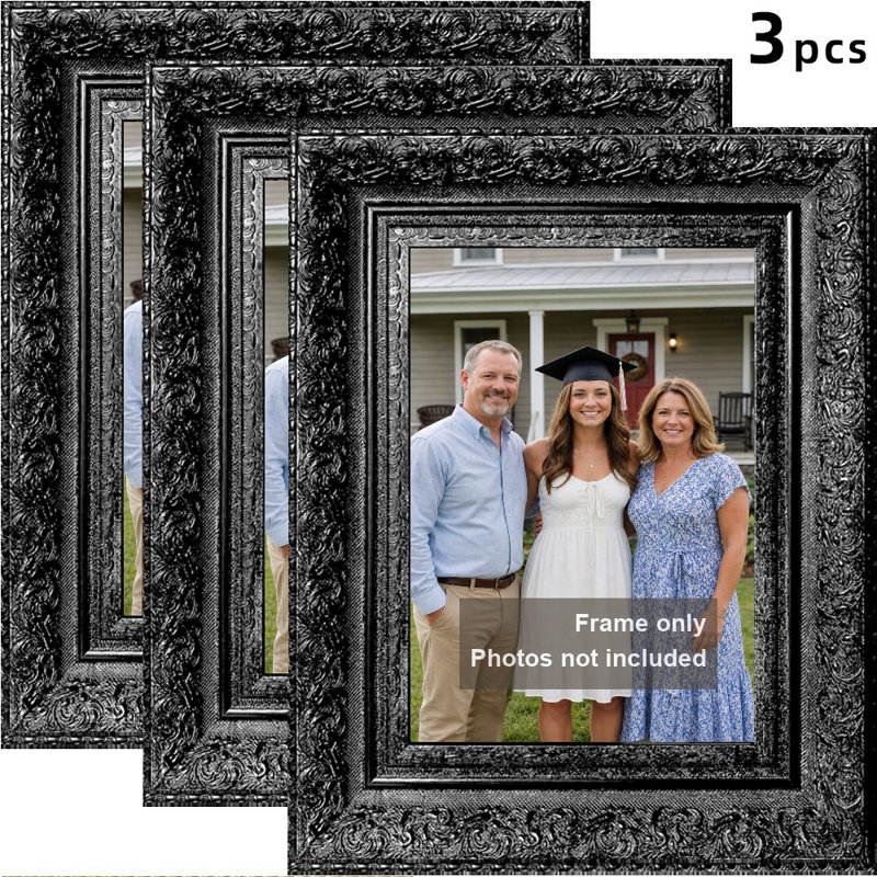 Cadre 3 photos noir raffiné pour photos et cadeaux d'anniversaire 5 "x 7", Noir, 3, L 5 po x H 7 po