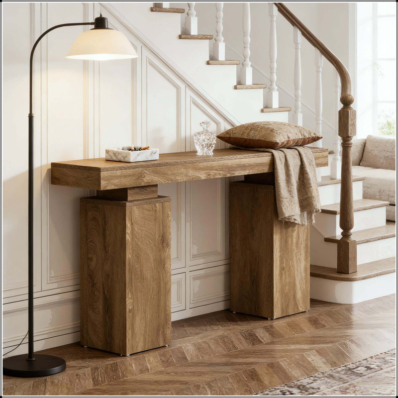 63" Rustic-Modern Console Table with Durable Construction