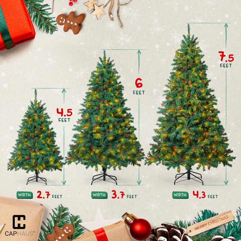 Arbre de Noël artificiel illuminé 6 pieds avec 800 branches et 250 lumières DEL de qualité supérieure, 6'