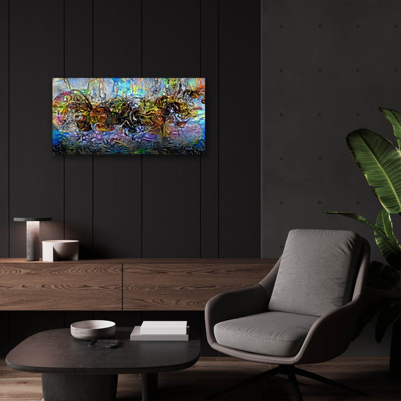  Art mural en verre acrylique, "24" x 12 "" Disinégration "par Pierre Gavidia