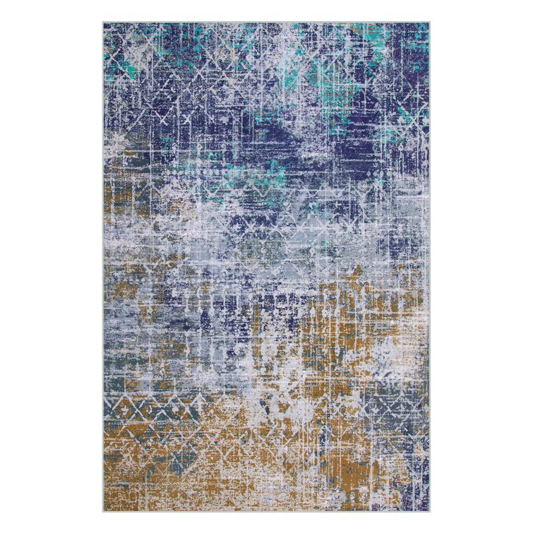 Abstract Tribal Washable Area Rug – Modern Non-Slip Carpet for Living Room, Bedroom & Entryway – Soft & Stain-Resistant Floor Mat