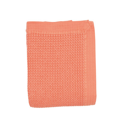 Waffle Blanket Coral Vintage Dyed Throw Blanket