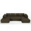 Canapé modulaire de 138,5 po, canapé en forme de U, salon, appartement, rembourré, canapé 6 places, canapé combiné gratuit (tissu maillé), tissu respirant, vert-121059945