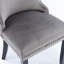 Ensemble de 2 chaises de salle à manger rembourrées à oreilles, surpiqûres cloutées, pieds en bois massif-805395228-805395200