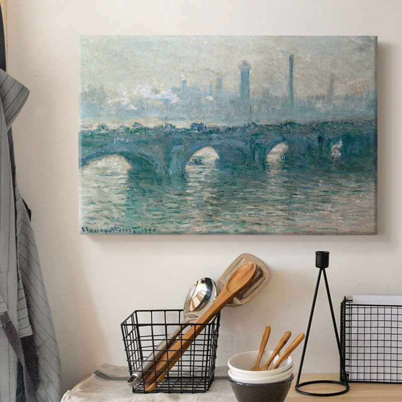 Pont Waterloo, Londres-Claude Monet-Toile tendue avec châssis-1900, 12 x 18
