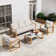 Arunas 5 Person Outdoor Conversation Furniture Set Seating Group With Wood Pattern And Cushions