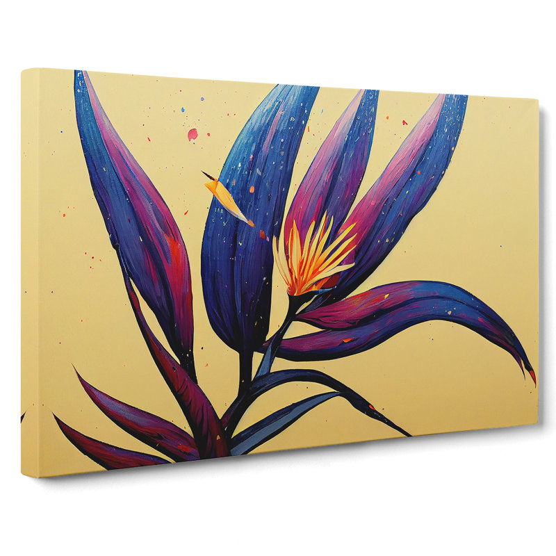 Bird Of Paradise Flower Splash Vol.4 - Wrapped Canvas Print, 40cm H x 60cm W x 3cm D