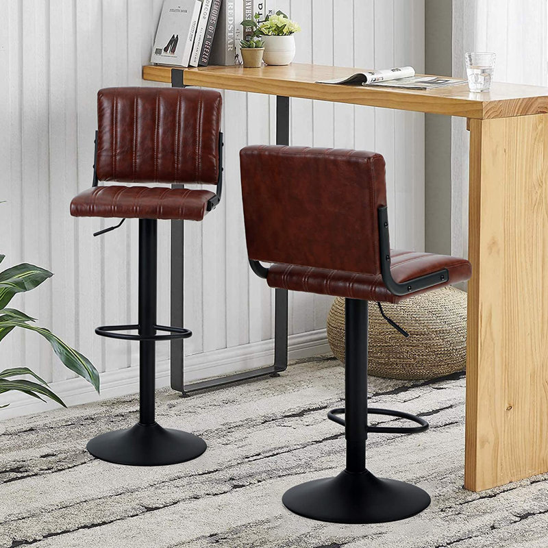 Tabouret pivotant à hauteur réglable, Brun