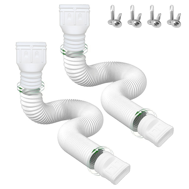 Ensemble de 2 gouttières extensibles pour tuyau de descente 21-60 ", White