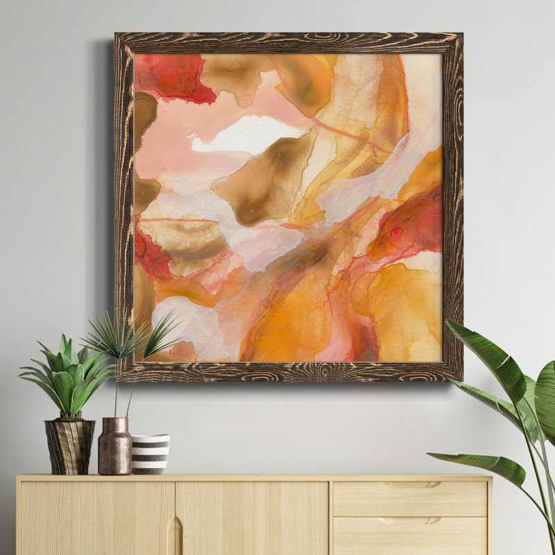" Sunset Marble II ", 17" H x 17" W x 1" D, Walnut