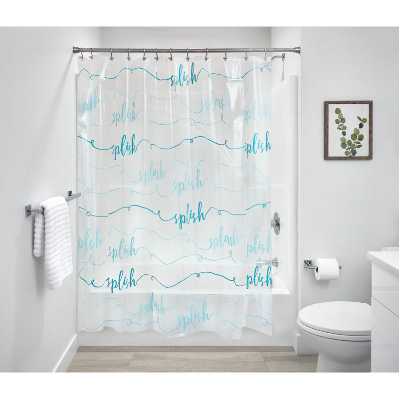 Rideau de douche PEV iDesign Splish Splash, 72 x 72 po + anneaux