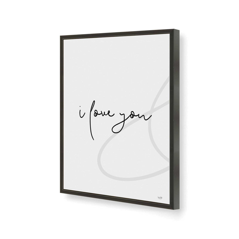 «I Love You Set 1 of 2» par Lux + Me Designs, reproduction d'art, L 18 po x H 24 po, Noir, Impression encadrée