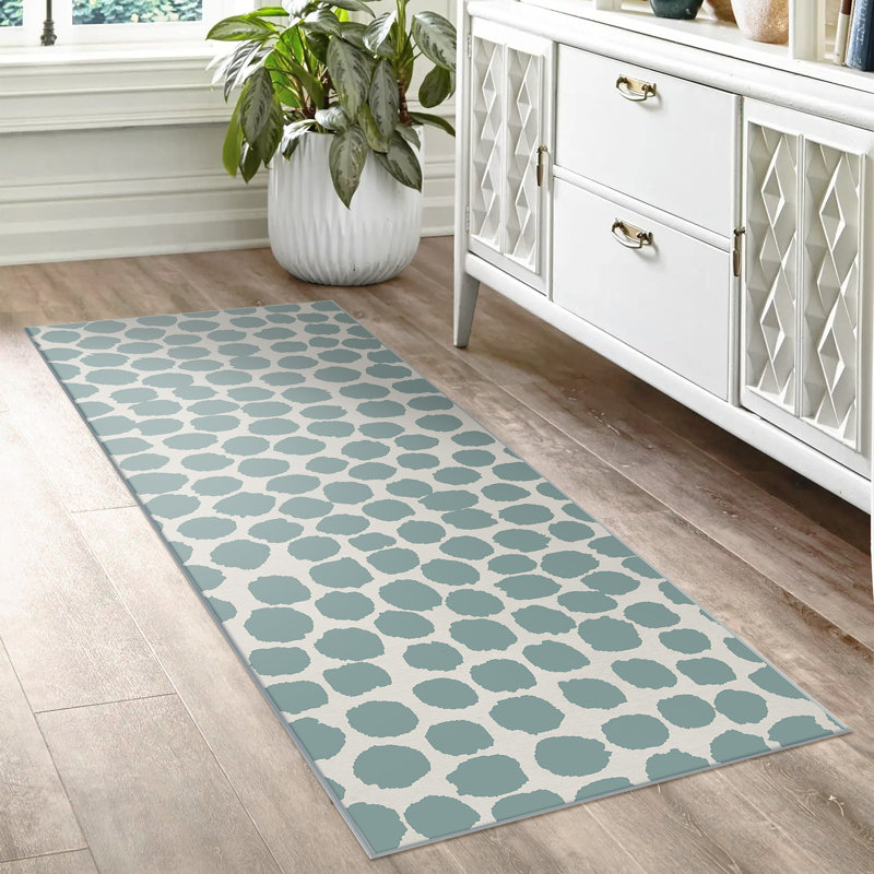 Tapis de couloir 2 pi 6 po x 7 pi Puff Dotty Lake Blue