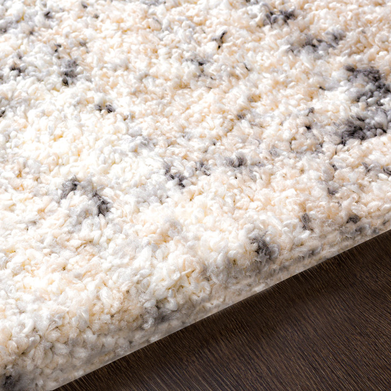 Myndi Beige/Gray Area Rug, Rectangle 6'7" x 9'