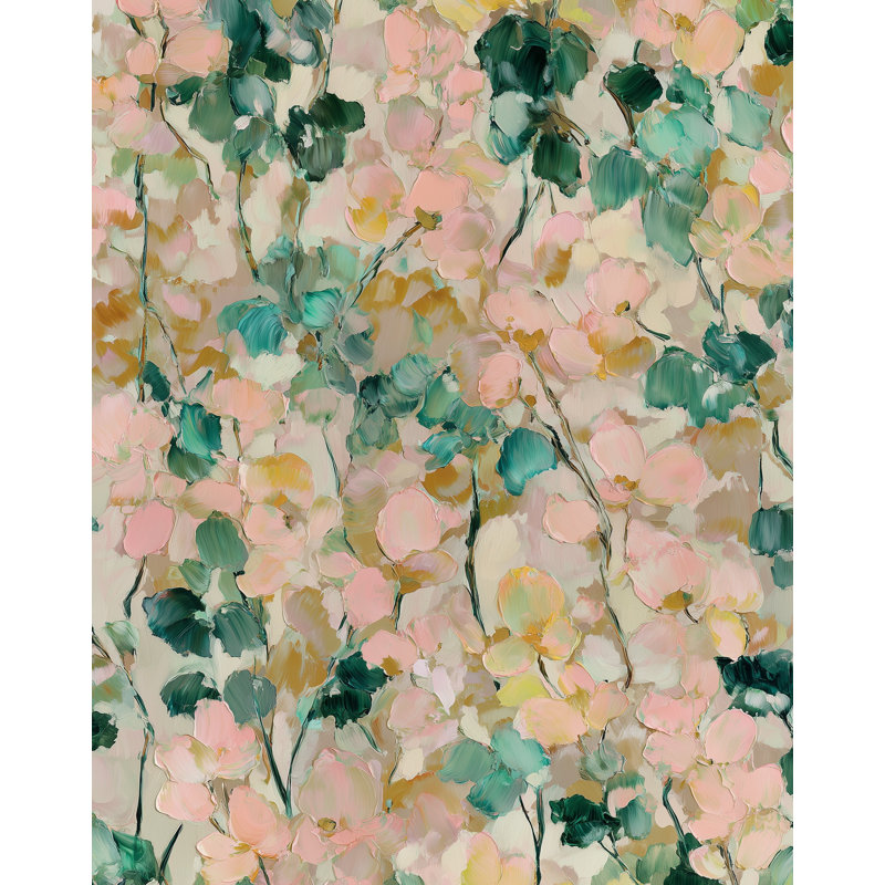 Papier peint floral, abstrait mural et pastel