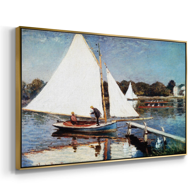 Monet sur toile, H 37 po x l 25 po x P 2 po, Or