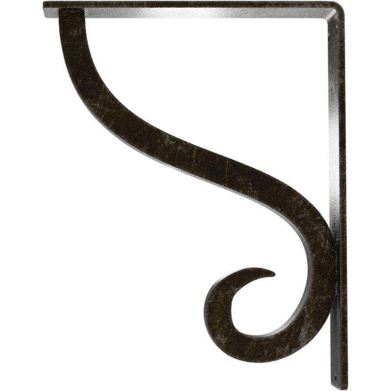 Support simple en fer forgé Ashford, Argenté antique chaleureux, H 10 po x l 2 po x P 7,5 po
