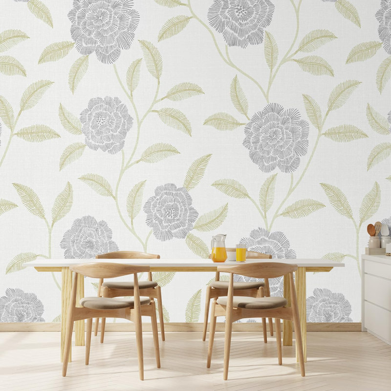 Bordure florale pelez et collez, L 132 po x l 192 po