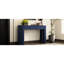 Table d'entrée en bleu marine. Minimaliste moderne avec détails cannelés et 2 tiroirs. Rangement fonctionnel pour le salon. Console de rangement courbée avec pieds courbés et stabilité. Table design. Tiroirs essentiels du quotidien.