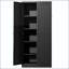 Garde-manger 61 po en métal noir avec 4 tablettes robustes
