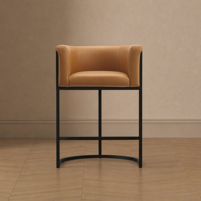 Tabouret de comptoir Cosmopolitan Mid-Century, Chameau, Tabouret de comptoir (siège d'une hauteur de 25,5