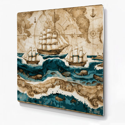 Art mural en métal beige Coastal Naval Design Plus