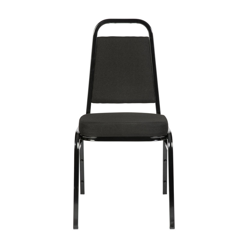 Chaise de banquet empilable Amaya, Noir, Vinyle noir, 4