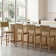 Cledia 21" Wide Rustic Farmhouse Mahogany Wood Ratten Seat Counter Stool