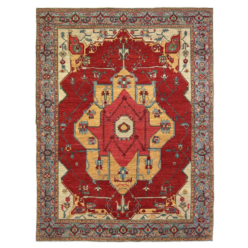 Mazar One-of-a-Kind Rectangle 8'8" X 11'6" New Age Area Rug Red