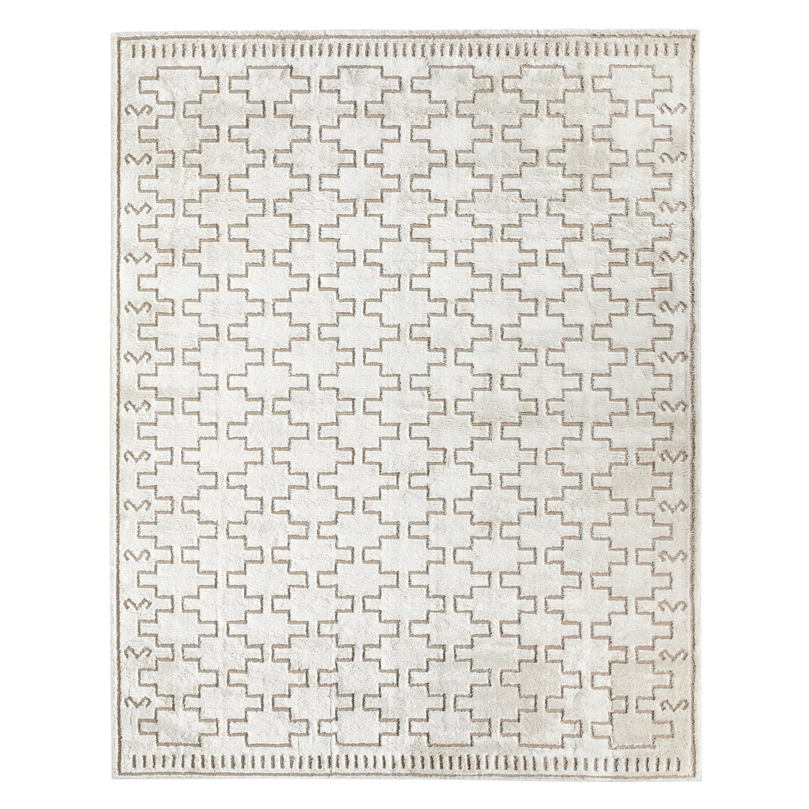 Meret Ivory Beige Trellis Rug, Rectangle 10' x 14'