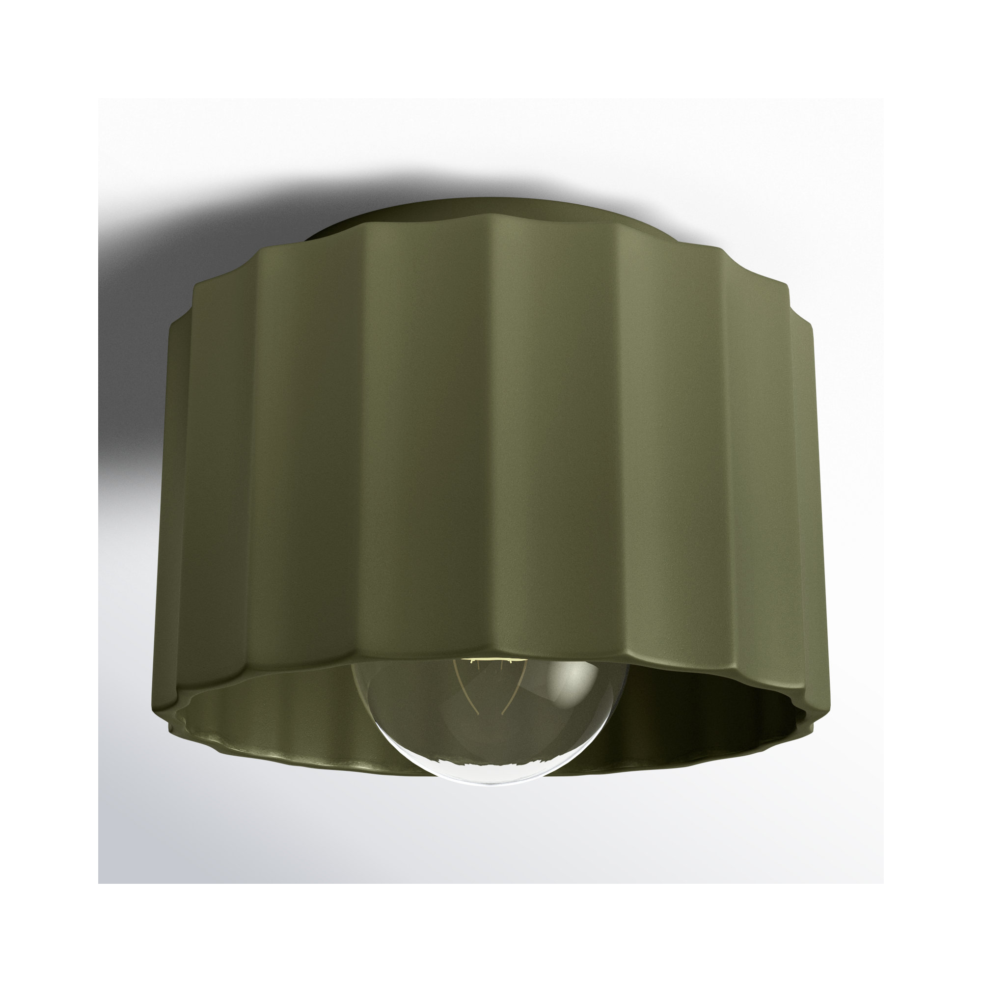 Colgate Single Light Ceramic Flush Mount, 5" H x 8" W x 8" D, Gloss Blush