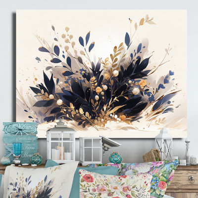 «Blue Gold Herbs Garden I», reproduction sans cadre sur métal