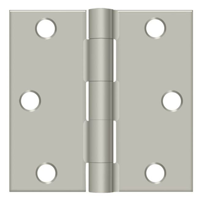 Charnière carrée en nickel brossé 3 po x 3 po Deltana S33U15-R, Nickel brossé