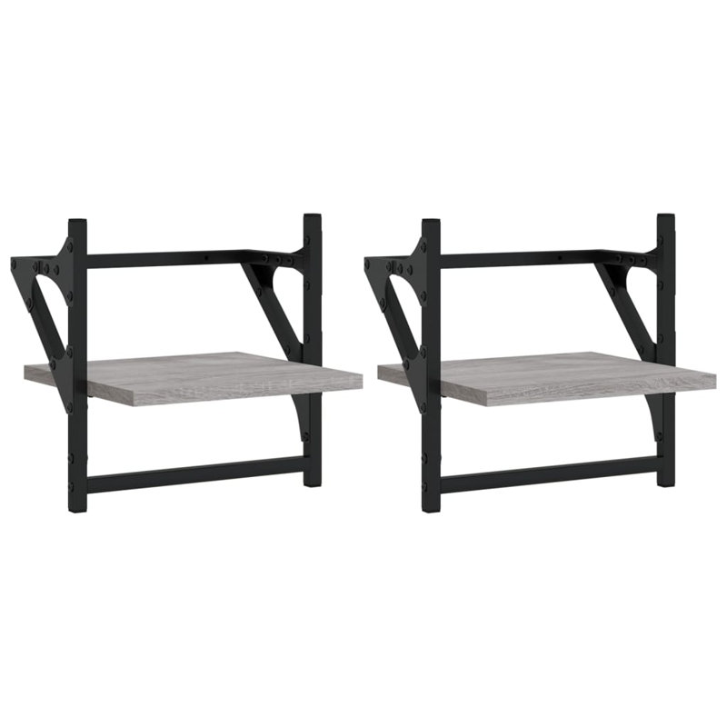Shorthill 2 Piece Bracket Shelf, Grey Sonoma