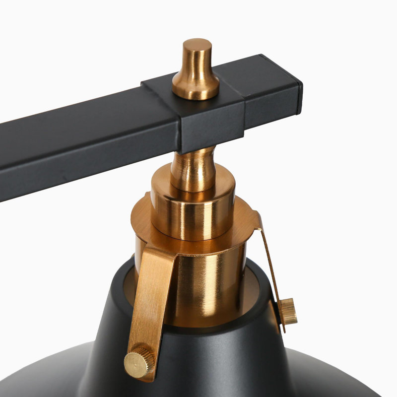Luminaire suspendu pour îlot de cuisine 3 lumières noir / or Germanton