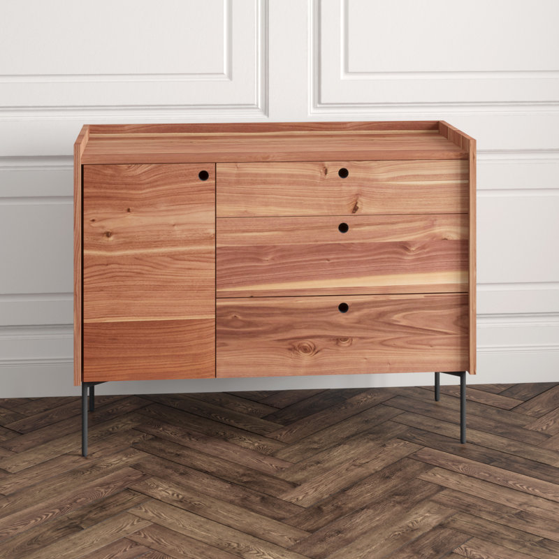 Peek 49'' W Solid Wood Sideboard, Rustic Walnut