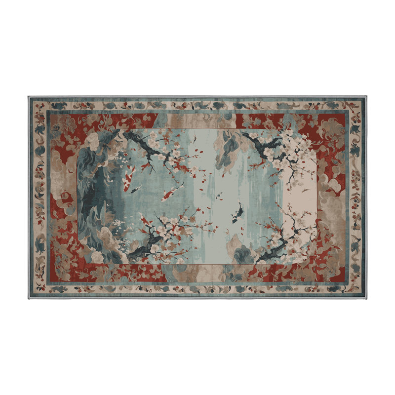Tapis gris lavable à la machine, Rectangulaire 3 pi x 5 pi