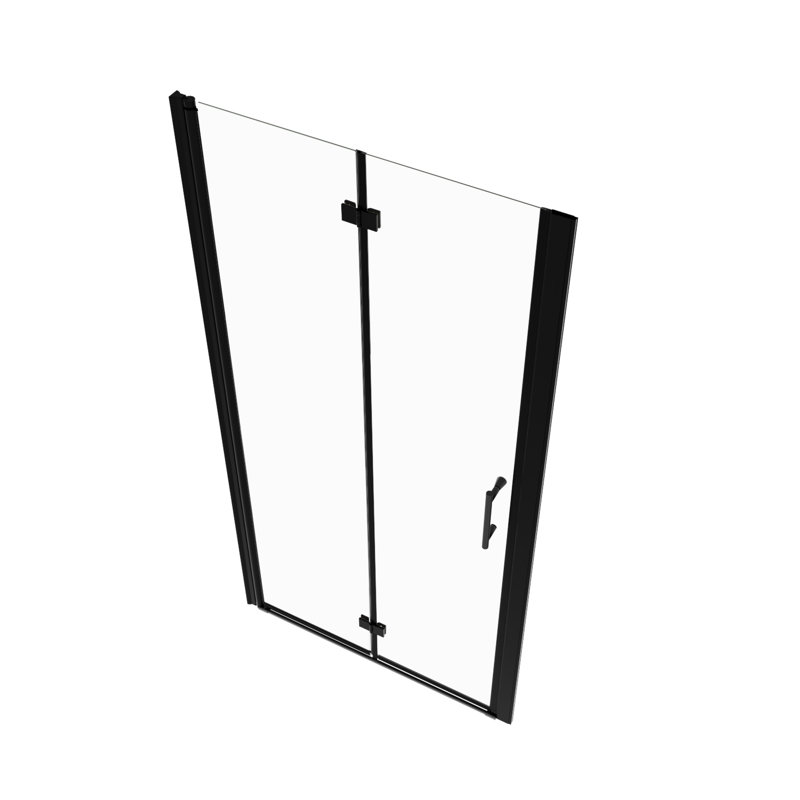 Matte Black Shower Door With Universal Pivot - 1 3/8" Adjustable, 1/4" Tempered Glass, 36000 Open And Close Verifications, Leak- Feature Glass Black, Observations, Unbeatable Excellent Leak Capacity