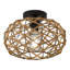 Semi-Flush Mount Ceiling Light with Rattan Shade