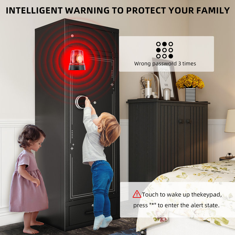 KAER 8-10 Safe Heavy Duty Anti-Theft  Cabinet with Drawer and Magnetic Lamp