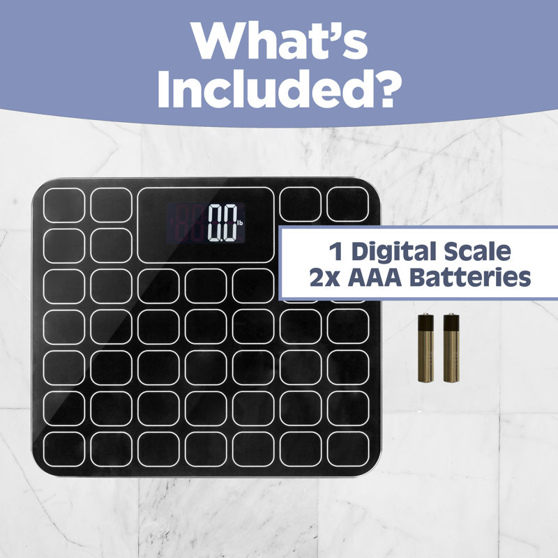 Ultra Thin, Black Grid Scale with Easy To Read LCD Display - Auto Step On