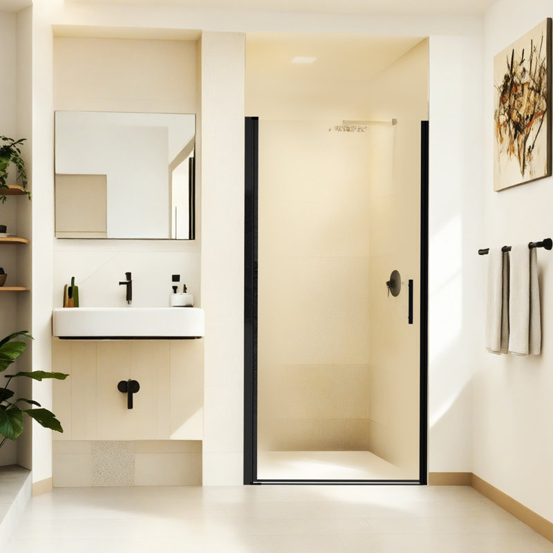 36"-37" W x 72 "H Frameless Pivot Shower Door 1/4" Tempered Glass