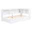 Lit de jour simple blanc avec rangement et lit gigogne - Fabrication de douilles en bois massif dans des armoires robustes-418204354