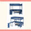 Lit mezzanine double en bois avec bureau et tablette de rangement-1620282676