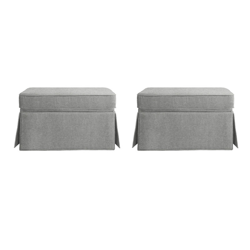 Storage Upholstery Ottoman, Light Gray Chenille