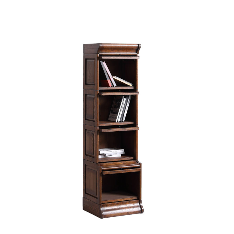 Bibliothèque standard en bois massif H 67,5 "x l 18" Schwartz, Brun foncé