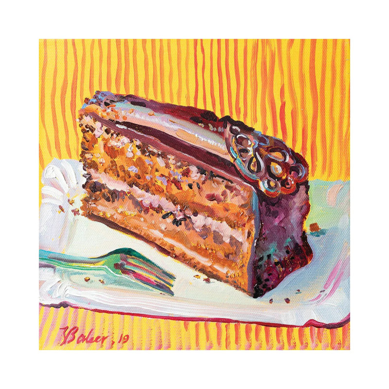 Piece of Chocolate Cake 1 Piece Wrapped Canvas Painting, 45.72 cm H x 45.72 cm W x 1.91 cm D