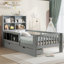 Lit plateforme en bois massif pour enfants avec tiroirs de rangement et finition gris moderne Creative