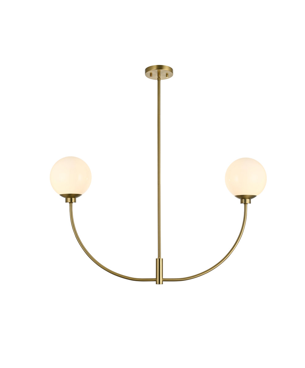Kyle 2 - Light Metal Chandelier, Satin Gold, 21" H x 36" W x 7" D